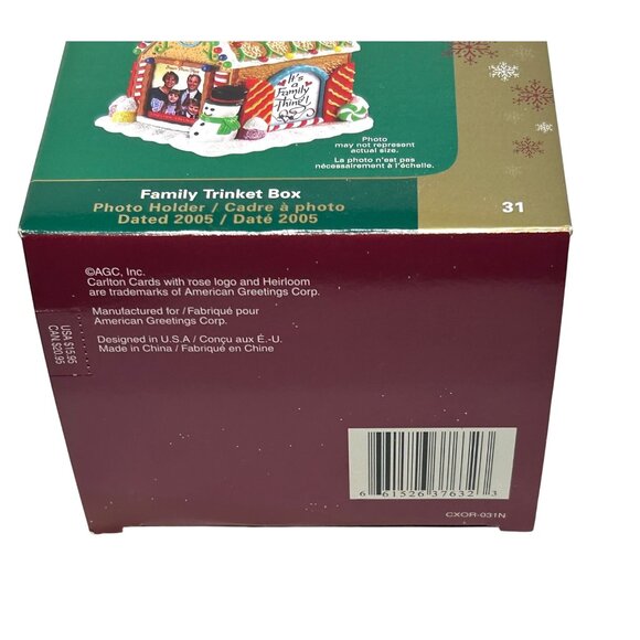 Gingerbread House Ornament/Trinket Box & Photo Holder 2005 by Carlton Cards - Picture 11 of 14